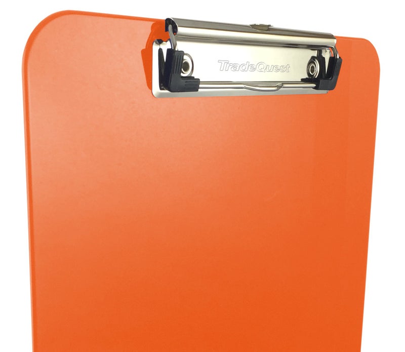Trade Quest Plastic Clipboard Opaque Color Letter Size Low Profile Clip (Pack of 6) (Orange) - Image 2